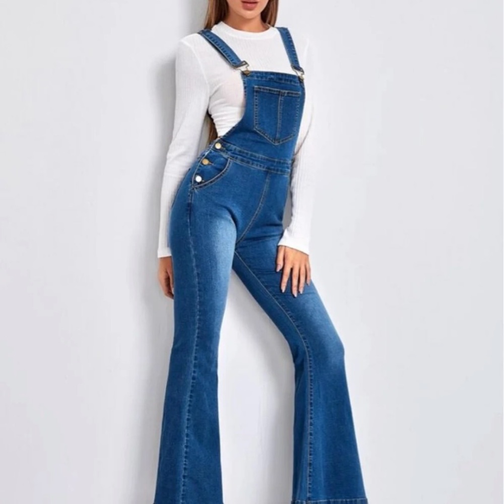 Shein flare leg overalls